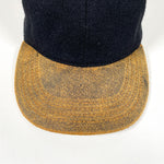 Vintage 90's Plain Wool Crown Leather Brim Hat