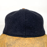 Vintage 90's Plain Wool Crown Leather Brim Hat