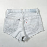 Vintage 80's Levi's White Orange Tab USA 30 Waist Cut Off Denim Shorts