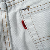 Vintage 80's Levi's White Orange Tab USA 30 Waist Cut Off Denim Shorts