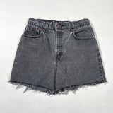 Vintage 1995 Levi's 551 Black Denim USA Made Cutoff Shorts