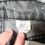 Vintage 1995 Levi's 551 Black Denim USA Made Cutoff Shorts