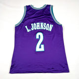 Vintage 90's Charlotte Hornets Larry Johnson #2 Champion Jersey