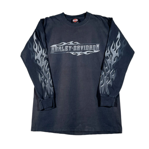 Modern 2005 Harley Davidson Long Sleeve Flames Wisconsin T-Shirt