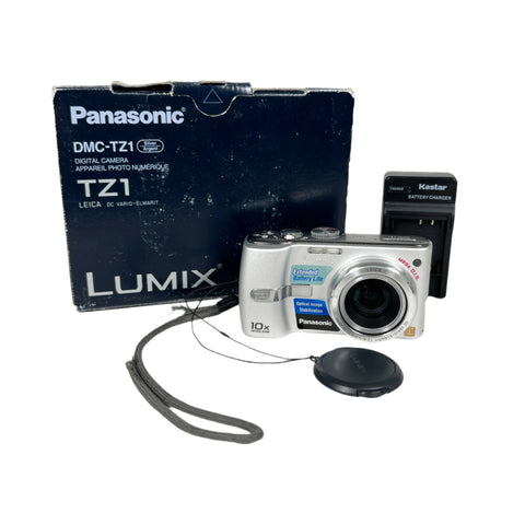 Modern 2006 Panasonic Lumix DMC-TZ1 10x Zoom Silver Digital Camera