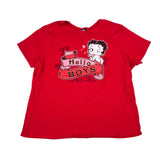 Modern 2007 Betty Boop "Hello Boys" Red Graphic T-Shirt