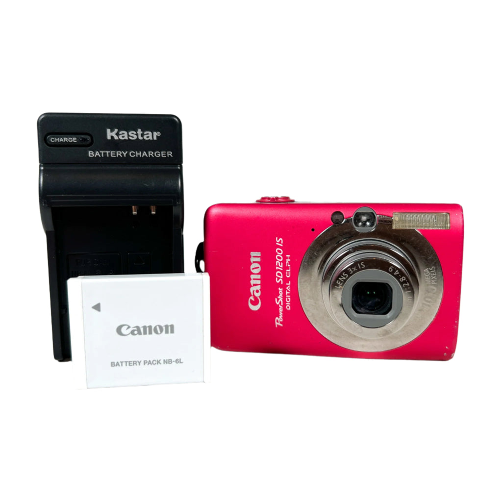 Modern 2008 Canon PowerShot SD1200 IS Pink 10MP ELPH Digital