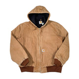 Brown jacket with a hood on a white background