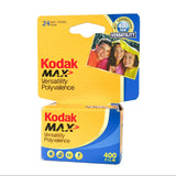 Kodak Max 400 film boxes on a white background