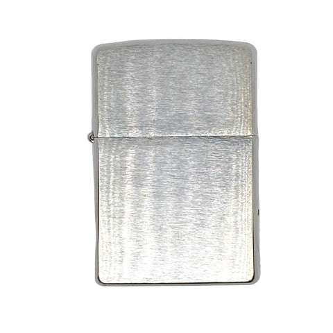 Silver Zippo lighter on a textured white background
