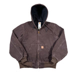 Modern 2009 Carhartt J25 DKB Brown Duck Canvas Hooded Active Jacket