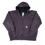 Dark gray pants with Carhartt logo on a white background