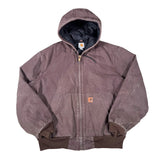 Brown hooded jacket with Carhartt logo on a white background