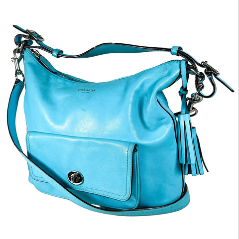 Modern 2013 Coach Legacy Courtenay Aqua Blue Leather Hobo Bag