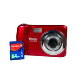 Modern Vivitar ViviCam X014N Red Digital Camera