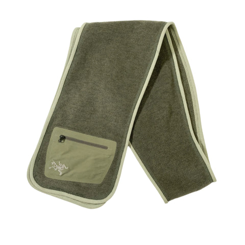 Modern Y2K Arc'teryx Polartec Olive Green Fleece Zip Pocket Scarf