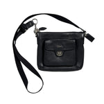 Modern Y2K Coach Black Pebbled Leather Crossbody Bag