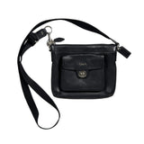 Modern Y2K Coach Black Pebbled Leather Crossbody Bag