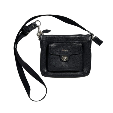 Modern Y2K Coach Black Pebbled Leather Crossbody Bag