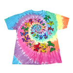 Modern Y2K Grateful Dead Liquid Blue Dancing Bears Spiral Tie-Dye T-Shirt