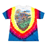 Modern Y2K Grateful Dead Liquid Blue VW Van Tie Dye T-Shirt