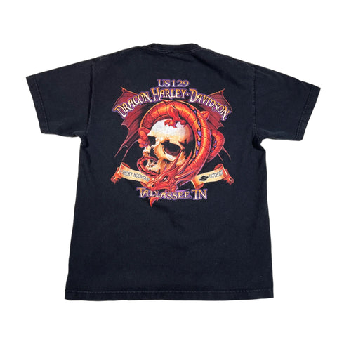 Modern Y2K Harley Davidson Skull Tallassee TN Pocket T-Shirt