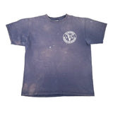 Blue t-shirt with a logo on a white background