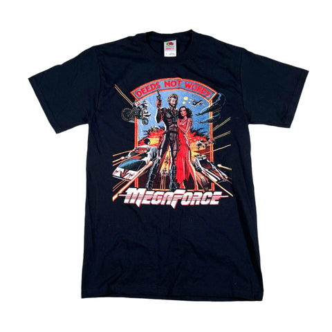 Modern Y2K Megaforce “Deeds Not Words” Action Graphic T-Shirt