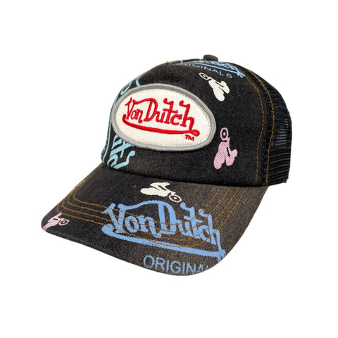 Modern Y2K Von Dutch All Over Print Trucker Hat