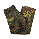 Pair of camouflage pants on a white background