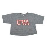Gray t-shirt with 'UVA' printed in red on a white background