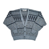 Title: Vintage 90s Method Blue Marled Geometric Knit Cardigan Sweater