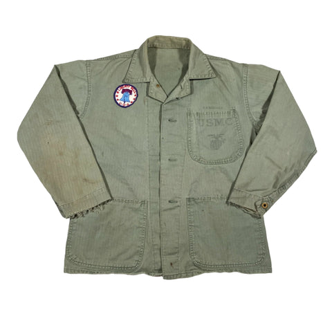 Vintage 1940's US Marine Corps HBT Liberty Bell Patch Jacket