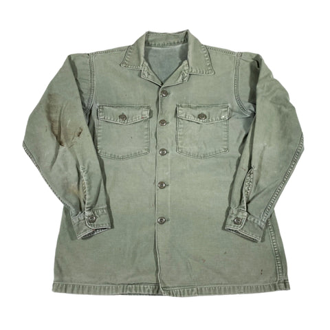 Vintage 1967 OG-107 Sateen Military Button Up Shirt