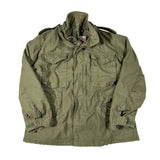 Olive green jacket on a white background