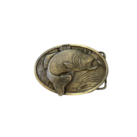 Vintage 1977 Bergamot Bass Fishing Belt Buckle