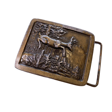 Vintage 1977 Indiana Metalcraft Deer Belt Buckle