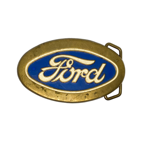 Ford logo belt buckle on a white background