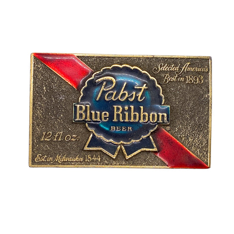 Pabst Blue Ribbon beer label on a white background
