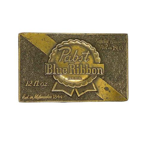 Pabst Blue Ribbon beer label on a white background