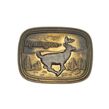 Vintage 1979 Remington Running Deer Brass Belt Buckle