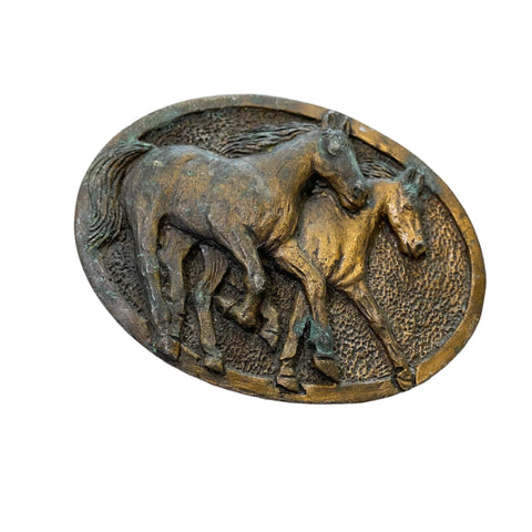 Vintage 1979 Spec-Cast Horses Belt Buckle