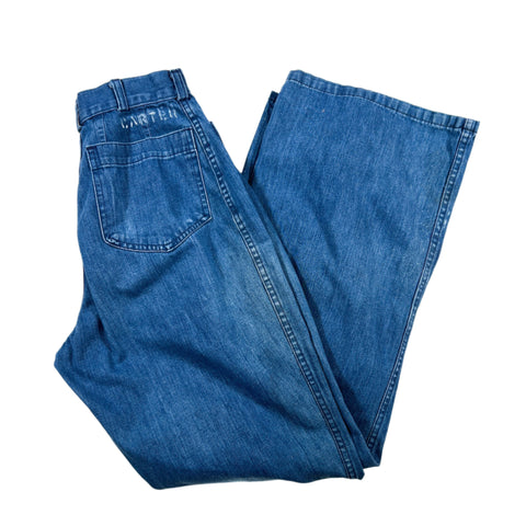 Vintage 1980 USN Utility Denim Stenciled "CARTER" Work Pants