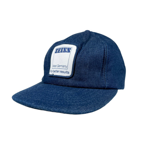 Blue cap with a patch on a white background