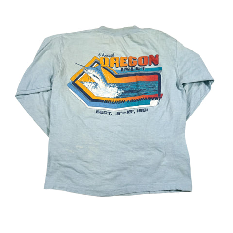 Vintage 1981 Oregon Inlet Billfish Tournament Long Sleeve T-Shirt