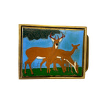 Vintage 1983 NAP Deer Enamel Belt Buckle