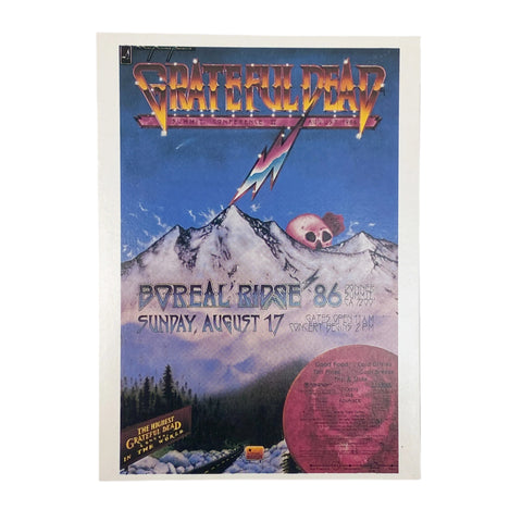 Vintage 1986 Grateful Dead Boreal Ridge Concert Postcard