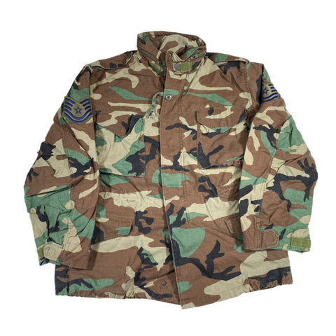 Vintage 1986 Woodland Camo Military Field Jacket