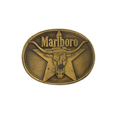 Vintage 1987 Marlboro Longhorn Star Brass Belt Buckle