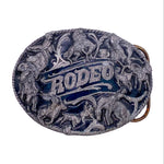 Vintage 1988 Siskiyou Rodeo Scene Western Belt Buckle